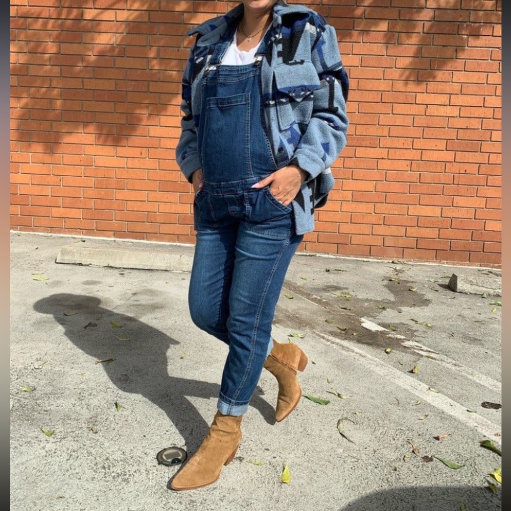 Soon - Alice Denim Maternity Overalls - US 10